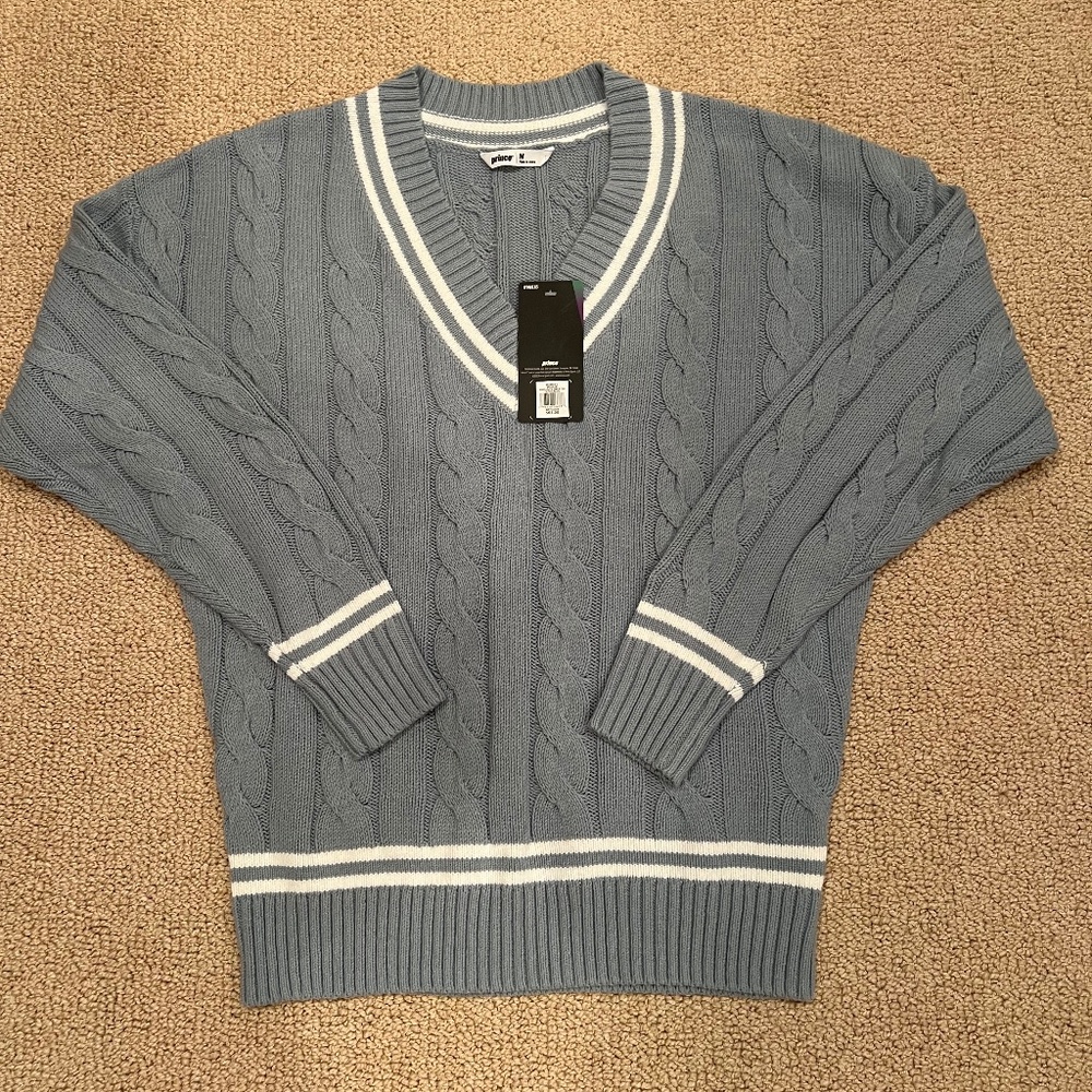 Prince varsity V-neck sweater. Size M